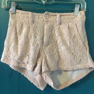 Light Pink Floral laced shorts